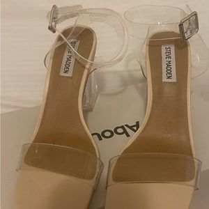 Clear heel, Steve Madden , never wore